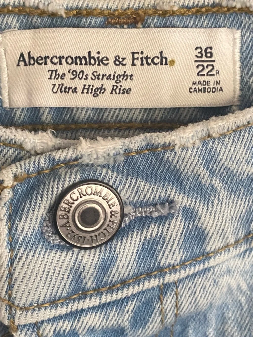 Abercrombie and Fitch 90s Straight Ultra High Rise Jeans Plus Size 36 22 NWT - Picture 11 of 14